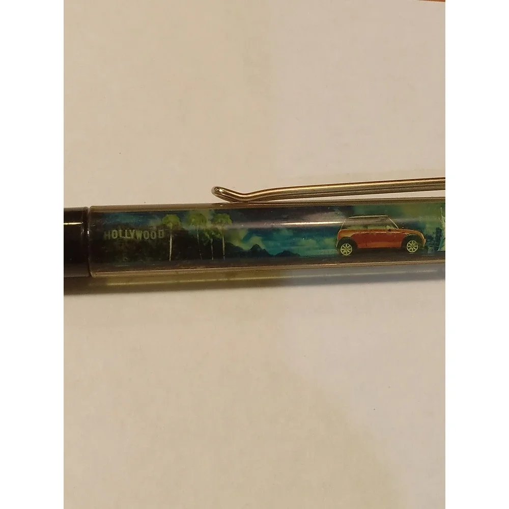 Vintage Mini Cooper Lets Motor Hollywood Floaty Pen Made in Denmark Black Gold
